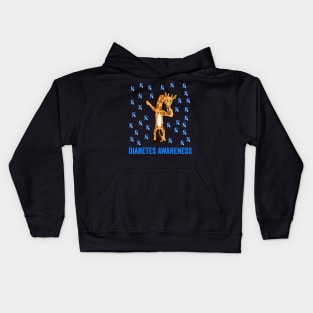 diabetes awareness - blue ribbon awareness - type 1 diabetes awareness Kids Hoodie